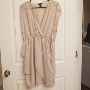 Beige flowy mid-length dress